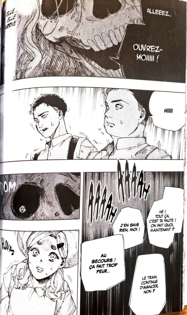 Un fantôme qui s'apprête à tuer des humains dans le manga Oversleeping Takahashi